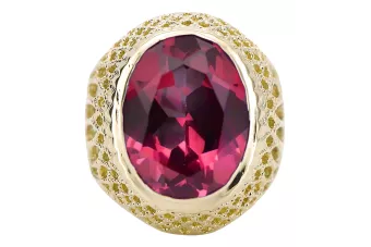 Inel Rubin Aur galben 14K Vintage bijuterii vrc089y